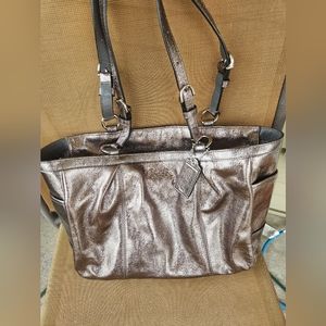 Excellent Condition Coach Purse- Pewter/Gun Metal/ Metallic